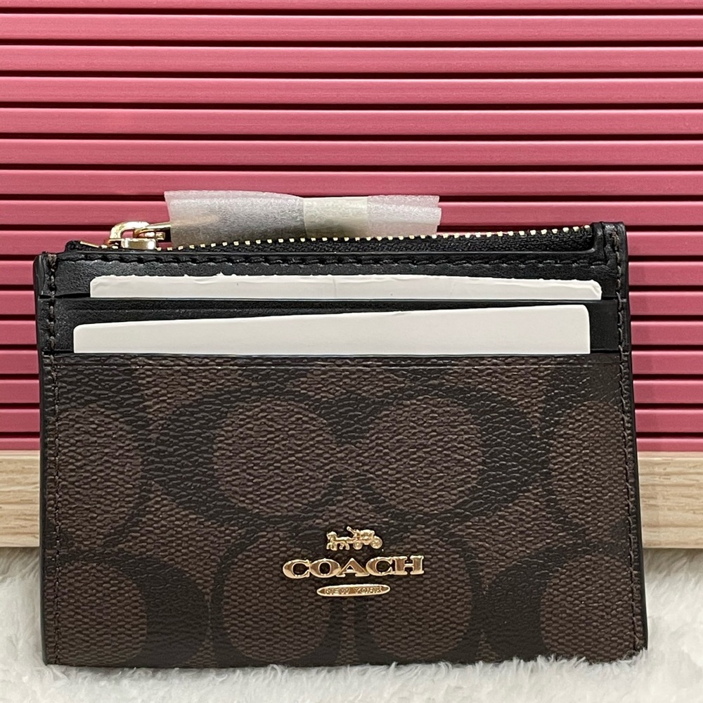 Coach Mini Skinny Id Case in Signature Canvas